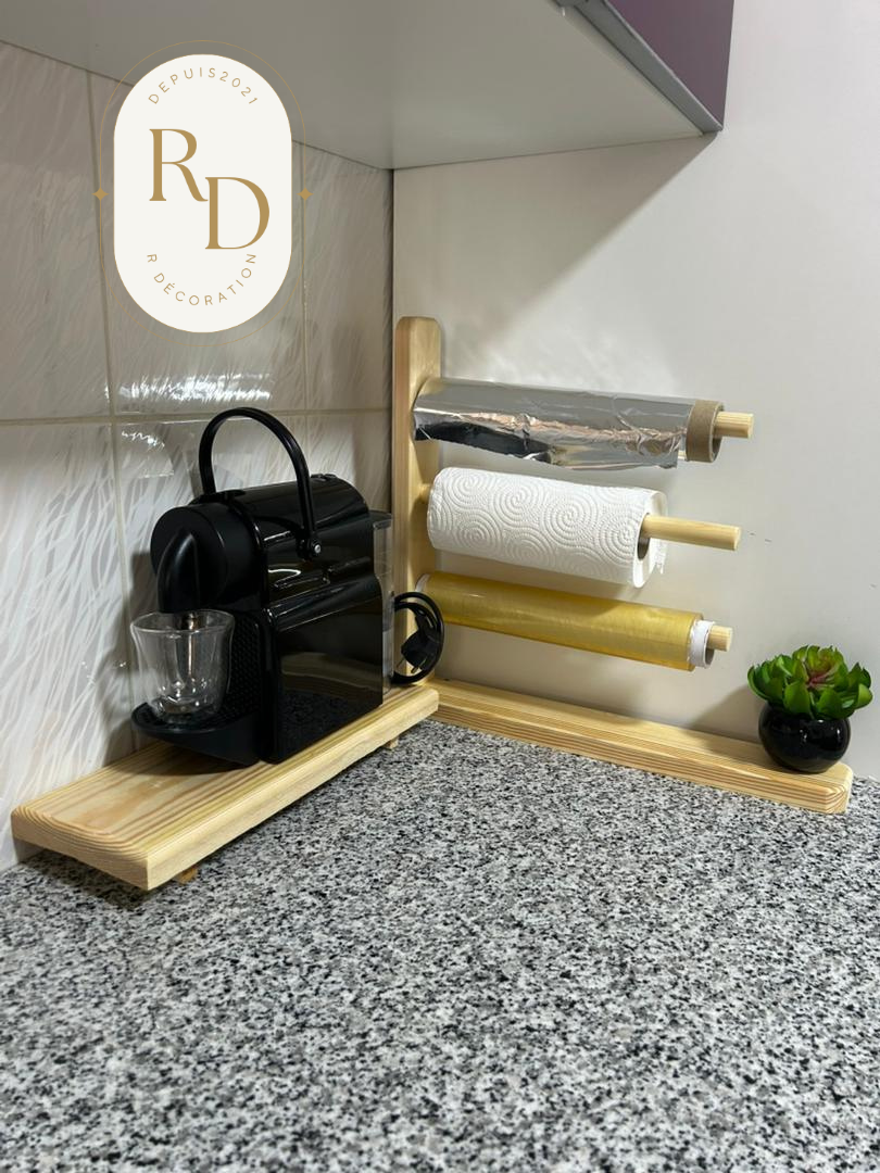 ☕باك2 في 1 منظم الرولات و طاولة القهوة ☕