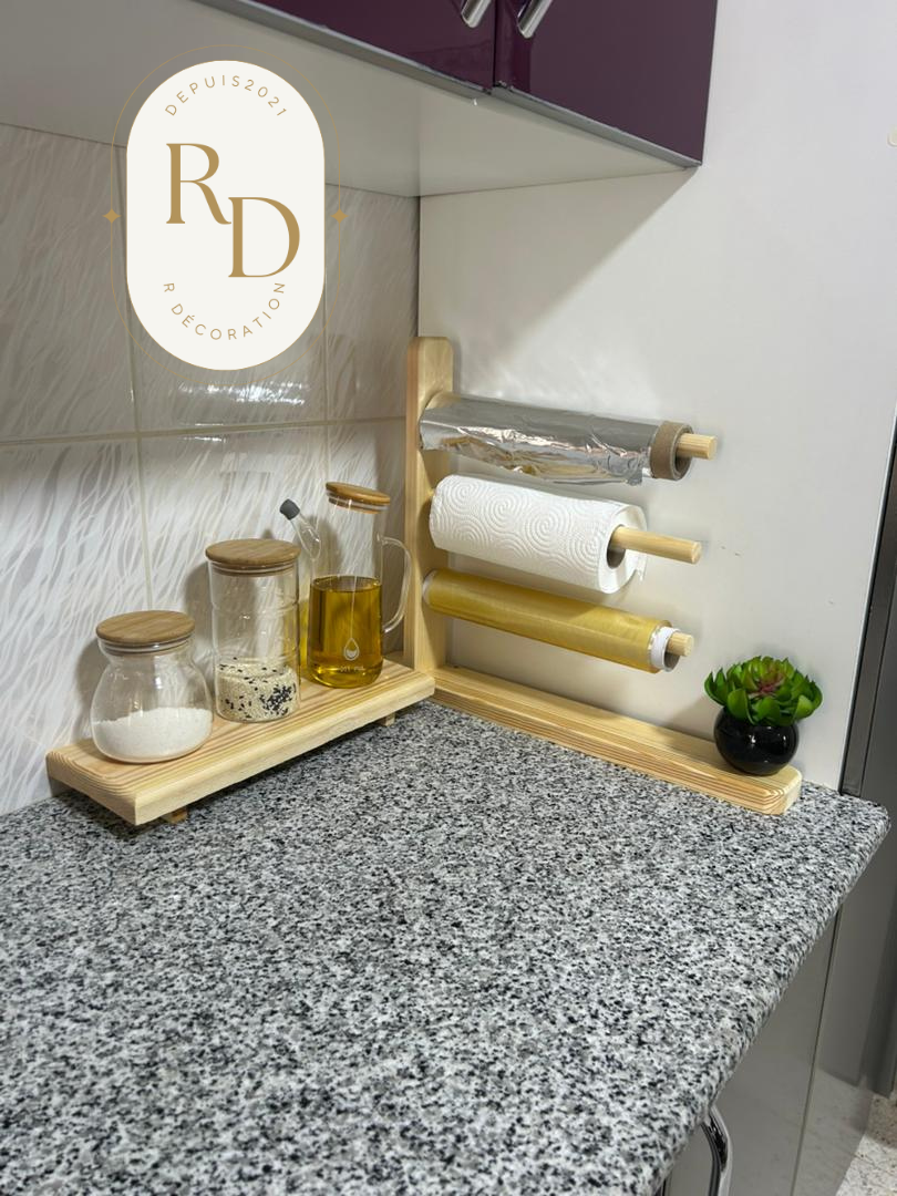 ☕باك2 في 1 منظم الرولات و طاولة القهوة ☕